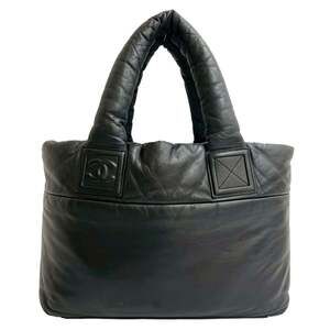 CHANEL Black Leather Tote Bag